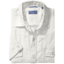 Toscano Linen Shirt with Flap Pockets - Short Sleeve (For Men) in White - Closeouts