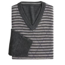 Toscano Merino Wool Blend Sweater - V-Neck (For Men) in Grey - Closeouts