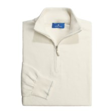 Toscano Mock Neck Sweater - Combed Cotton, Zip Neck (For Men) in Ivory - Closeouts