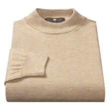Toscano Mock Turtleneck Sweater - Italian Merino Wool (For Men) in Earl Grey Melange - Closeouts
