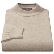 Toscano Mock Turtleneck Sweater - Italian Merino Wool (For Men) in Earl Grey - Closeouts