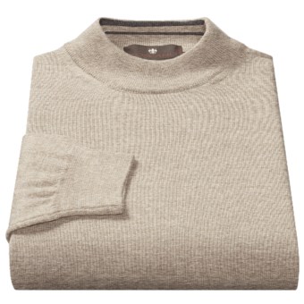 Toscano Mock Turtleneck Sweater - Italian Merino Wool (For Men) in Earl Grey