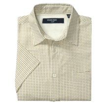 Toscano Patterned Shirt - Silk-Rayon, Short Sleeve (For Men) in Seashell Box Check - Closeouts