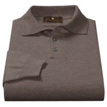 Toscano Polo Sweater - Italian Merino Wool (For Men) in Brown - Closeouts