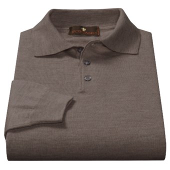 Toscano Polo Sweater - Italian Merino Wool (For Men) in Brown