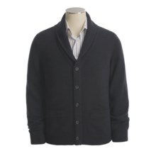Toscano Shawl Collar Cardigan Sweater - Lambswool (For Men) in Navy - Closeouts