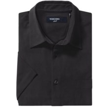 Toscano Silk Shirt - Short Sleeve (For Men) in Black - Closeouts