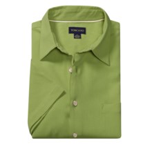 Toscano Silk Shirt - Short Sleeve (For Men) in Foliage - Closeouts