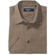 Toscano Silk Shirt - Short Sleeve (For Men) in Mocha - Closeouts