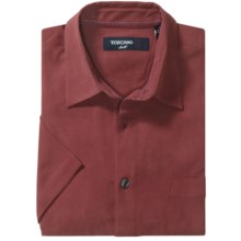 Toscano Solid Waffle Shirt - Silk, Short Sleeve (For Men) in Rosewood - Closeouts