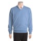 Toscano V-Neck Sweater - Sand Washed Cotton (For Men)