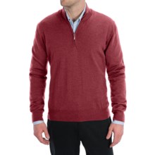 Toscano Zip Mock Neck Sweater - Merino Wool (For Men) in Red - Closeouts