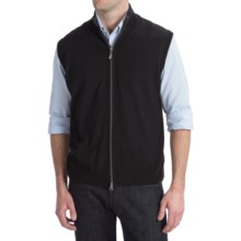 Toscano Zip Tip Vest - Wool Blend (For Men) in Black/Taupe - Closeouts