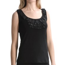 Travel by Tribal Sportswear Ruffled Chiffon Shirt - Sleeveless (For Women) in 0002 Black