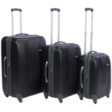 Traveler’s Choice Toronto Hard Shell Spinner Luggage Set - 3-Piece, Expandable in Black - Closeouts