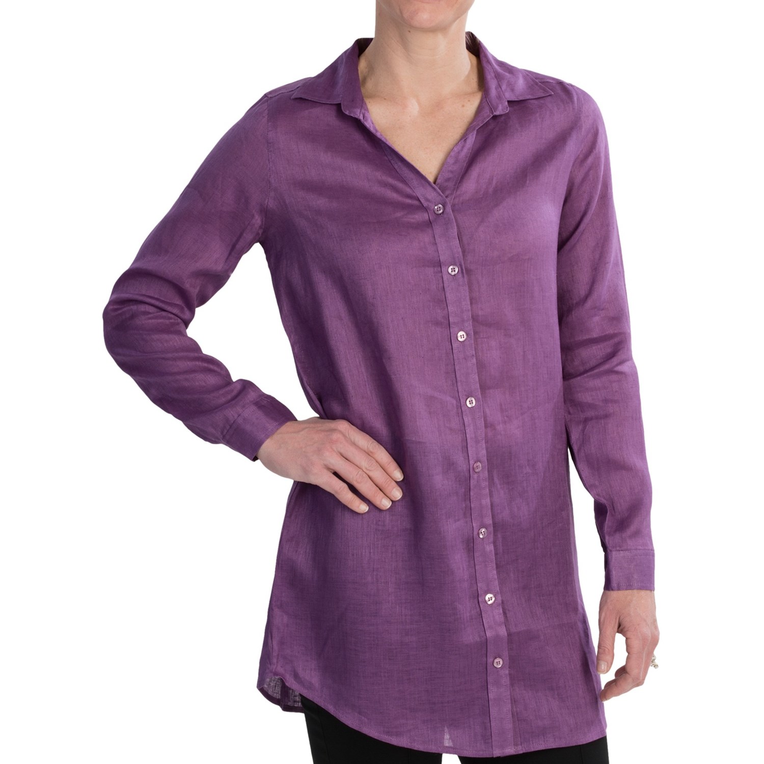 TravelSmith Linen Tunic Shirt Long Sleeve (For Women