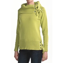 Tribal Sportswear Chunky Cotton Turtleneck - Grommet Trim, Long Sleeve (For Women) in Limeade