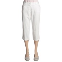 Tribal Sportswear Contour Waist Crop Pants - Stretch Cotton (For Women) in White