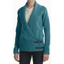 Tribal Sportswear Cotton Cardigan Sweater - Side Buckles (For Women) in Teal