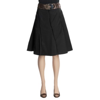 Tribal Sportswear Cotton Sateen Skirt - Belted, Side Zip (For Women) in Black