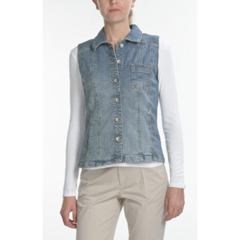Tribal Sportswear Denim Vest - Stretch (For Women) in Chambray