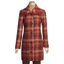 Tribal Sportswear Houndstooth Coat - Cotton (For Women) in Deep Field Berry