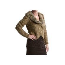Tribal Sportswear Jacquard Cardigan Sweater (For Women) in Antique Bronze
