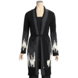 Tribal Sportswear Long Rib-Knit Sweater Coat - Contrast Border (For Women)