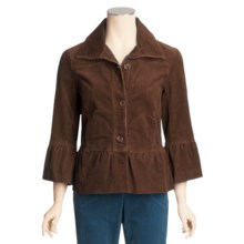 Tribal Sportswear Stretch Corduroy Jacket - Ruffle Detail (For Women) in Saddle Brown