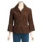 Tribal Sportswear Stretch Corduroy Jacket - Ruffle Detail (For Women) in Saddle Brown