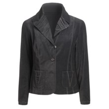 Tribal Sportswear Velvety Cotton Jacket - Pleat Detail (For Women) in Heather Charcoal
