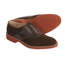 Tricker's Handmade Saddle Shoes - Red Micro Soles (For Men) in Vamp Chocolate Suede/Saddle Leather Caffe Burnishe - Closeouts