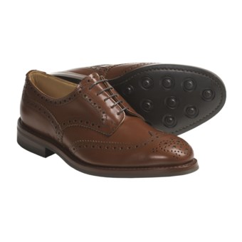 Tricker's Handmade Wingtip Derby Shoes - Brogue Welted  (For Men) in Marron Antique