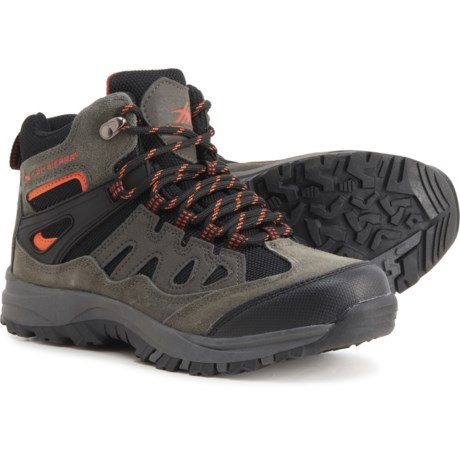 High Sierra Trooper Hiking Boots - Suede (For Boys) - GREY/ORANGE (3 )