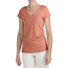 True Grit 40 Cotton Jersey T-Shirt - V-Neck, Short Sleeve (For Women) in Tangerine - Closeouts