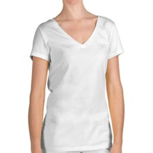 True Grit 40 Cotton Jersey T-Shirt - V-Neck, Short Sleeve (For Women) in White - Closeouts