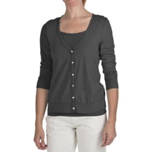 True Grit 40’s Cotton Jersey Cardigan Sweater - V-Neck, Long Sleeve (For Women) in Black - Closeouts
