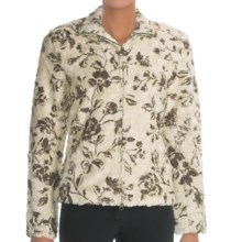 True Grit Bohemian Jacket - Floral Faux Shearling (For Women) in Winter White - Closeouts