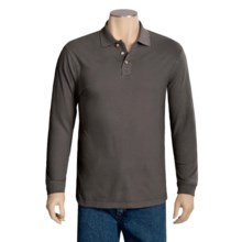 True Grit Buffalo Nickel Polo Shirt - Ring-Spun Jersey Cotton, Long Sleeve (For Men) in Vintage Black - Closeouts