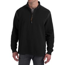 True Grit Cashmere Fleece Sweater - Cotton Blend, Zip Neck (For Men) in Black - Closeouts
