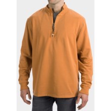 True Grit Cashmere Fleece Sweater - Cotton Blend, Zip Neck (For Men) in Burnt Orange - Closeouts
