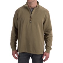 True Grit Cashmere Fleece Sweater - Cotton Blend, Zip Neck (For Men) in Moss - Closeouts