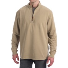 True Grit Cashmere Fleece Sweater - Cotton Blend, Zip Neck (For Men) in Wheat - Closeouts