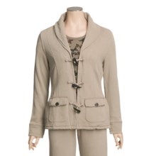 True Grit Cashmere Fleece Toggle Jacket - Butterfly Thermal Knit Lining (For Women) in Jungle - Closeouts