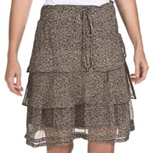 True Grit Chiffon Ruffle Skirt (For Women) in Brown Floral - Closeouts