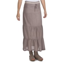 True Grit Cody Tiered Long Ruffle Skirt - Cotton (For Women) in Beach Grey - Closeouts