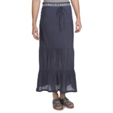 True Grit Cody Tiered Long Ruffle Skirt - Cotton (For Women) in Indigo - Closeouts