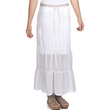 True Grit Cody Tiered Long Ruffle Skirt - Cotton (For Women) in White - Closeouts