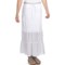 True Grit Cody Tiered Long Ruffle Skirt - Cotton (For Women) in White