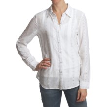 True Grit Cotton Silk Eyelet Shirt - Long Sleeve (For Women) in White - Closeouts